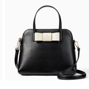 Kate Spade Black and Cream Satchel with Bow